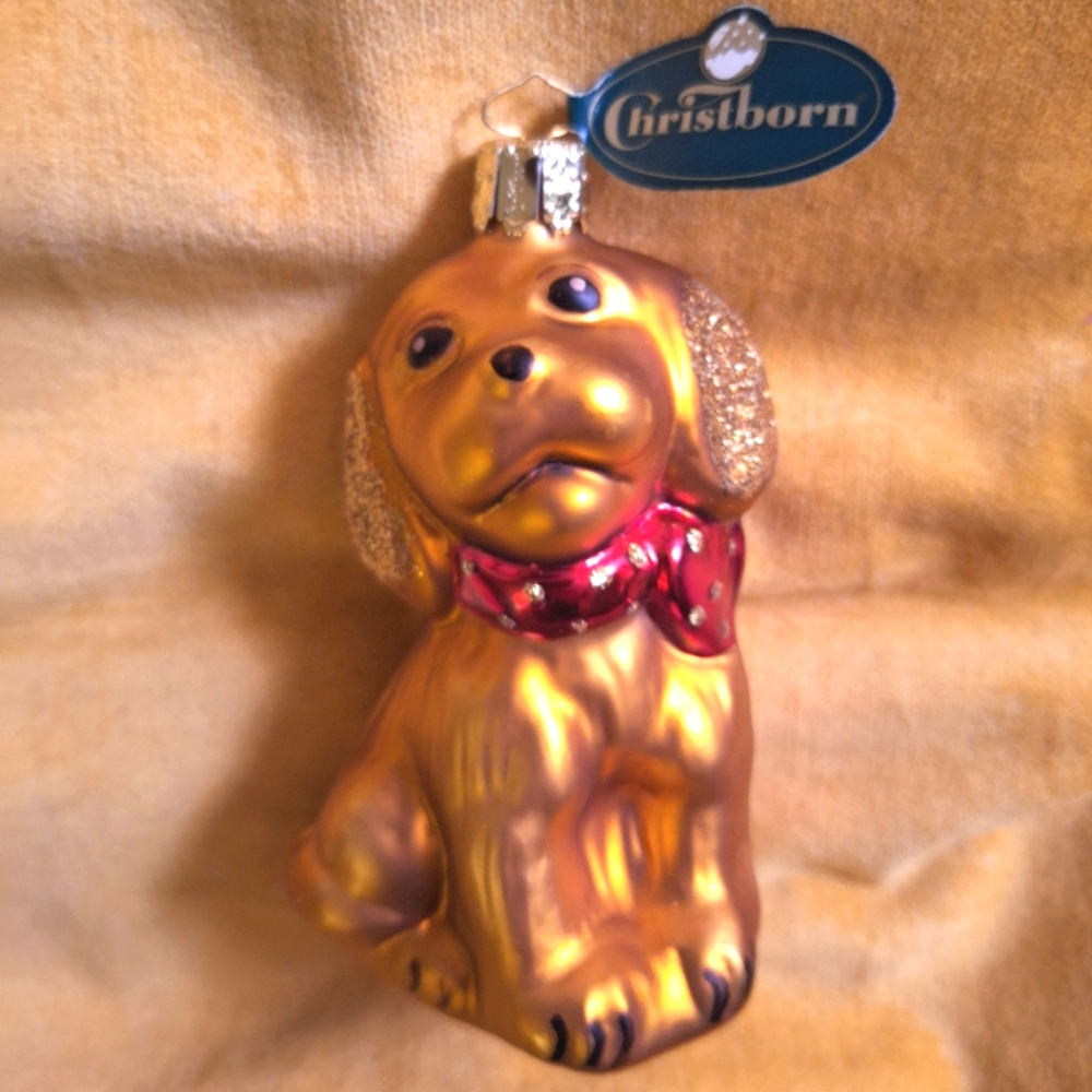 Christborn Vintage Christmas dog ornament